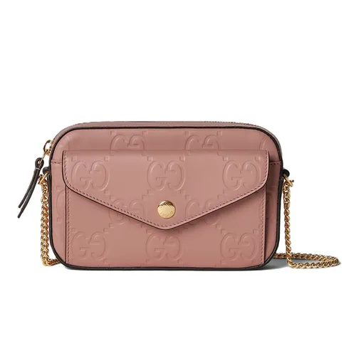 Túi Đeo Chéo Nữ Gucci GG Super Mini Shoulder Bag Rose 781554-AAC1Q-5820 Màu Hồng Beige - Túi xách - Vua Hàng Hiệu