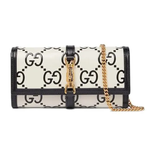 Túi Đeo Chéo Nữ Gucci Jackie 1961 Leather Crossbody Bag On Chain Màu Trắng
