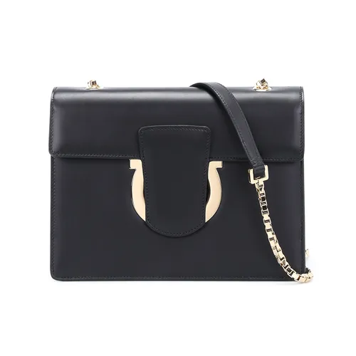 Túi Đeo Chéo Nữ Salvatore Ferragamo Gancini Flap Shoulder Bag Wo Black Màu Đen - Túi xách - Vua Hàng Hiệu