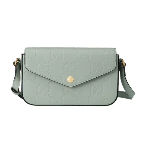 Túi Đeo Vai Nữ Gucci GG Super Mini Shoulder Bag Màu Xanh Nhạt