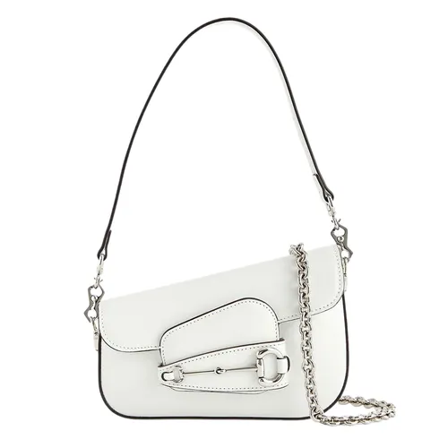 Túi Đeo Vai Nữ Gucci Horsebit 1995 Leather Shoulder Bag Màu Trắng - Túi xách - Vua Hàng Hiệu