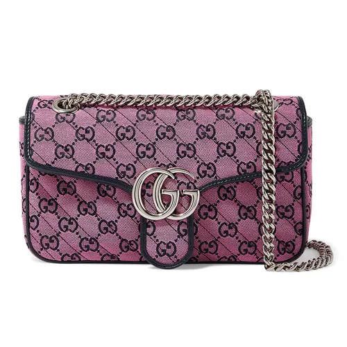 Túi xách Gucci - Túi Đeo Vai Nữ Gucci GG Marmont Small Shoulder Bag Màu Hồng Đen - Vua Hàng Hiệu
