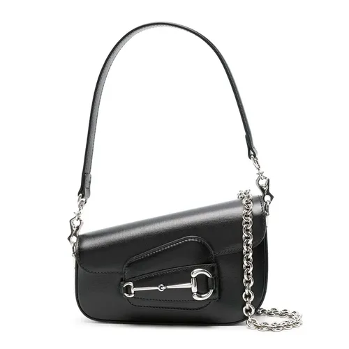Túi Đeo Vai Nữ Gucci Mini Horsebit 1995 Leather Shoulder Bag Màu Đen