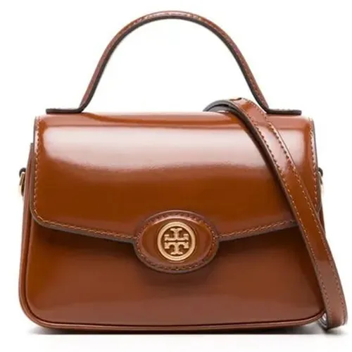 Túi xách - Túi Xách Nữ Tory Burch Robinson Logo Plaque Shoulder Bag Brown Màu Nâu - Vua Hàng Hiệu