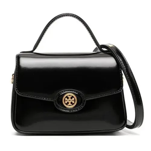 Túi xách - Túi Xách Nữ Tory Burch Robinson Spazzolato Shoulder Bag Black Màu Đen - Vua Hàng Hiệu