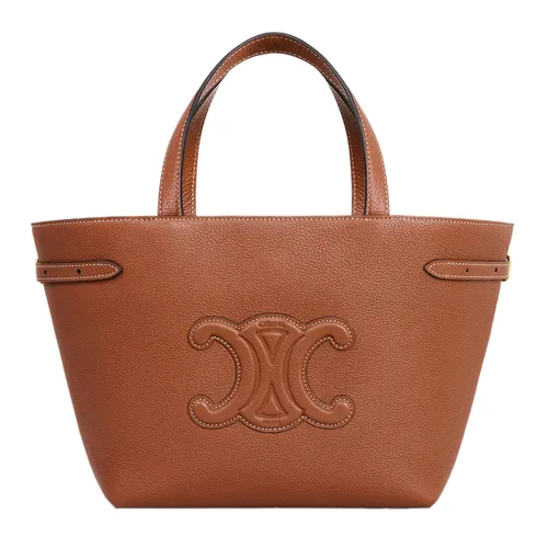 Celine - Túi Xách Tay Nữ Celine Mini Cabas Anais Cuir Triomphe In Grained Calfskin 118613ENY.04LU Màu Nâu - Vua Hàng Hiệu