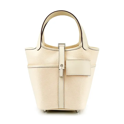 Túi xách Hermès - Túi Xách Tay Nữ Hermès Nata Swift Toile Goeland Cargo Picotin Lock 18 Màu Kem - Vua Hàng Hiệu