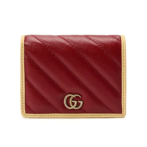 Túi xách Gucci - Ví Nữ Gucci GG Marmont Wallet 573811 1X5DG-6775 Màu Đỏ/Vàng - Vua Hàng Hiệu