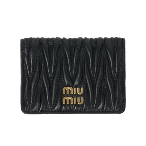 Miu Miu - Ví Nữ Miu Miu Matelassé Nappa Leather Card Holder 5MC103 2FPP F0002 Màu Đen - Vua Hàng Hiệu