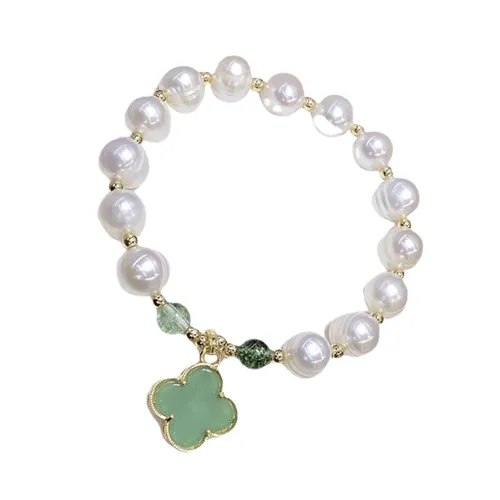 Trang sức Vòng đeo tay - Vòng Đeo Tay Nữ Kya Jewel Lucky Leaf JB18 Màu Trắng - Xanh - Vua Hàng Hiệu
