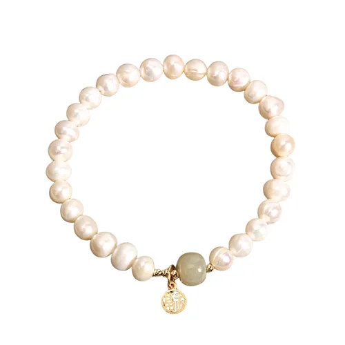 Trang sức Vòng đeo tay - Vòng Đeo Tay Nữ Kya Jewel Ngọc Trai Sweet Jade JB22 Màu Trắng - Vua Hàng Hiệu