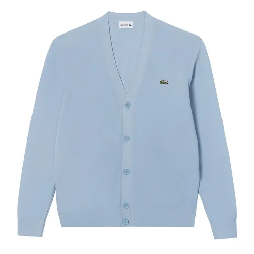 Áo Len Cardigan Nam Lacoste Lecture Pique Solid Cardigan AH203E 54G HBP Màu Xanh Nhạt Size S - Thời trang - Vua Hàng Hiệu