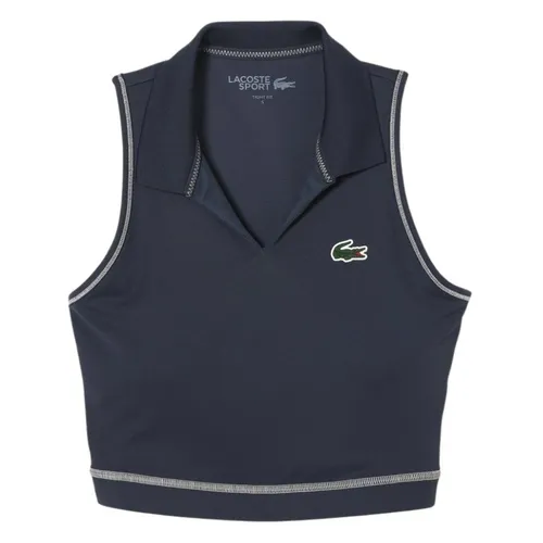 Thời trang - Áo Ngực Thể Thao Nữ Lacoste Open Collar Bra Top IF4913 53G KXE Màu Xanh Đen Size S - Vua Hàng Hiệu