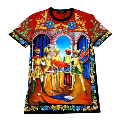 Thời trang Áo phông - Áo Phông Nam Dolce & Gabbana D&G Multicolor I18423M FI70T HH88D Tshirt Phối Màu Size 44 - Vua Hàng Hiệu