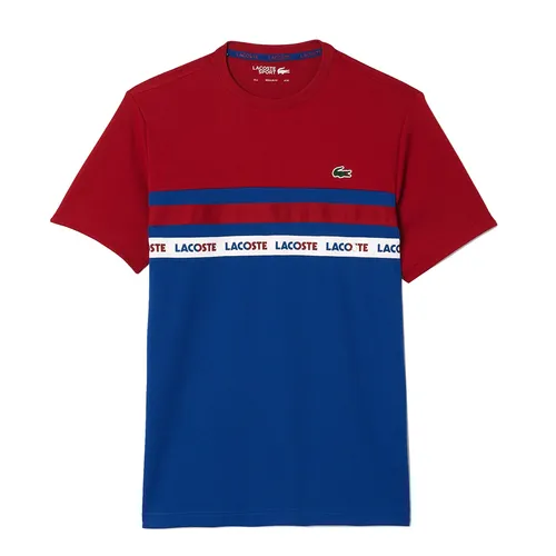 Thời trang Nam Áo phông - Áo Phông Nam Lacoste Men's Ultra Dry Piqué Tennis T-Shirt TH7515 IS4 Màu Đỏ/Xanh - Vua Hàng Hiệu