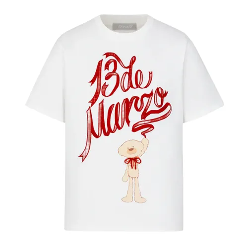 Thời trang - Áo Phông Nữ 13 De Marzo Doozoo Checked Ribbon In White DE01854WHITES Tshirt Màu Trắng Size S - Vua Hàng Hiệu