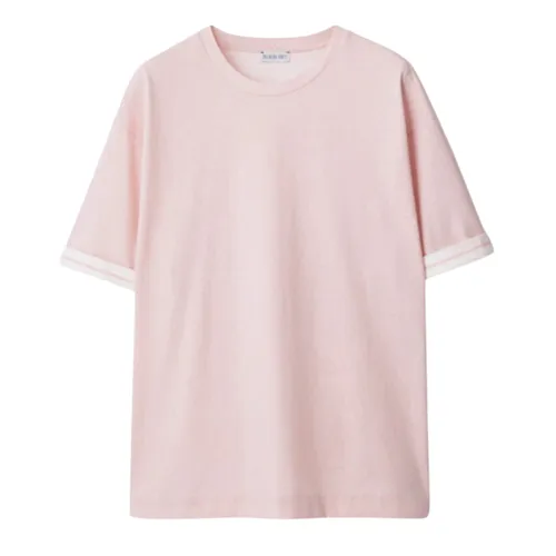 Thời trang Nữ - Áo Phông Nữ Burberry Pink Short Sleeves EKD Print Cotton Straight Hem 8083599 Tshirt Màu Hồng Size XS - Vua Hàng Hiệu