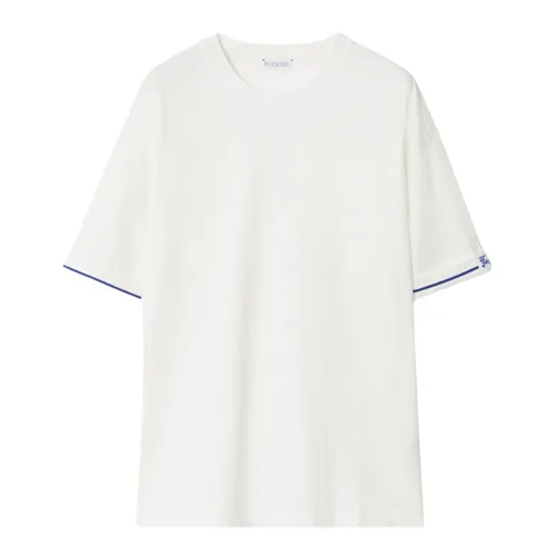Thời trang Nữ - Áo Phông Nữ Burberry White Short Sleeve Cotton Straight Hem 8084783 Tshirt Màu Trắng Size S - Vua Hàng Hiệu