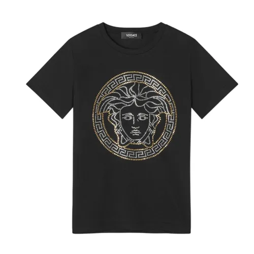 Áo Phông Trẻ Em Versace Studded Medusa Kids T-Shirt 1018342 1A12984 6BG90 Màu Đen Size 14Y - Thời trang - Vua Hàng Hiệu