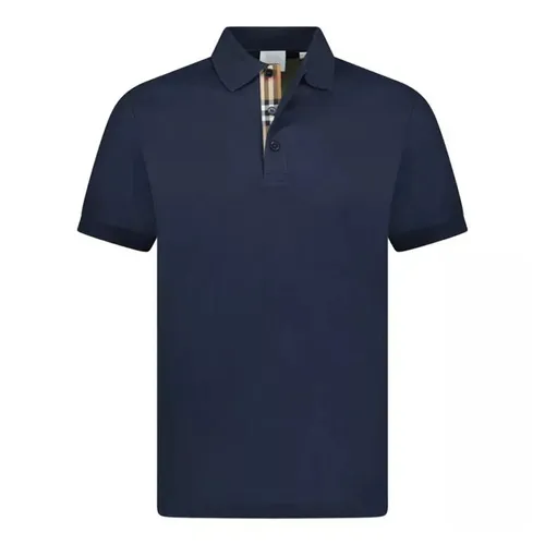 Áo Polo Nam Burberry Hartford Check Placket Polo Shirt Navy Màu Xanh Navy Size XS