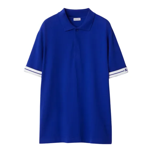 Thời trang Burberry Áo Polo - Áo Polo Nam Burberry Pique Cotton Blue 80821251 Màu Xanh Dương Size M - Vua Hàng Hiệu