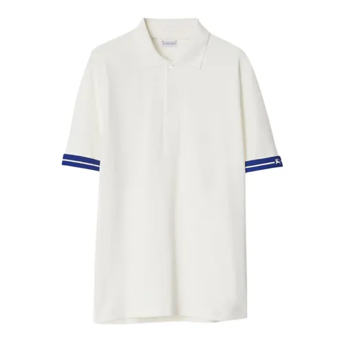 Thời trang Burberry Áo Polo - Áo Polo Nam Burberry Striped Cotton In White 80821241 Màu Trắng Size M - Vua Hàng Hiệu