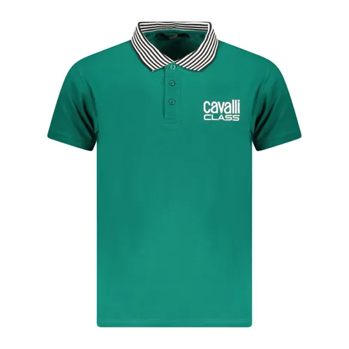 Thời trang Áo Polo Ý - Áo Polo Nam Cavalli Class TXT64EKB002_VE04038 Màu Xanh Lá Cây Size M - Vua Hàng Hiệu