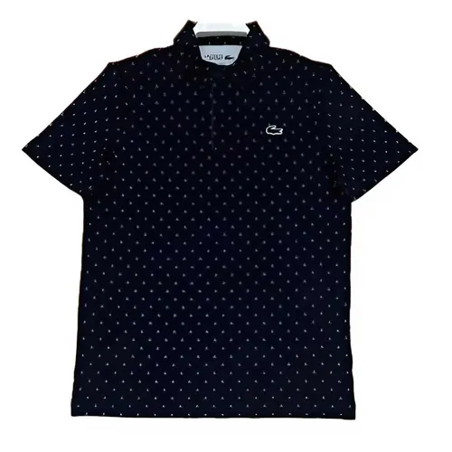 Thời trang Áo Polo - Áo Polo Nam Lacoste Anti UV Printed Golf Màu Đen Size 3 - Vua Hàng Hiệu