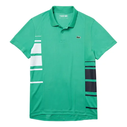 Thời trang Áo Polo - Áo Polo Nam Lacoste Lines Short Sleeve DH0866 Màu Xanh Green Size 4 - Vua Hàng Hiệu