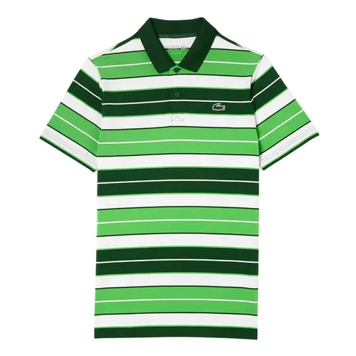 Áo Polo Nam Lacoste Men's Golf Polo Shirt Straight Fit UV Protection DH7497 IQC Màu Xanh Phối Trắng Size 3