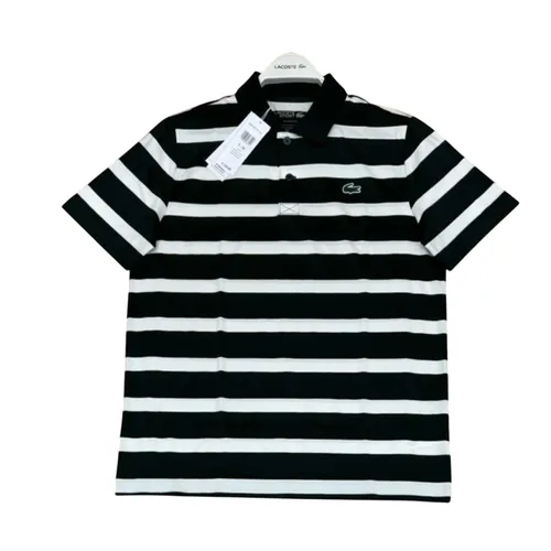 Áo Polo Nam Lacoste Men's Golf UV Resistant Recycled Fiber DH1091 Màu Đen Trắng Size 3