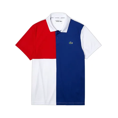 Thời trang Áo Polo - Áo Polo Nam Lacoste Men's Sport Freshness Technology Breathable Piqué Phối Màu Xanh Đỏ Trắng Size 2 - Vua Hàng Hiệu