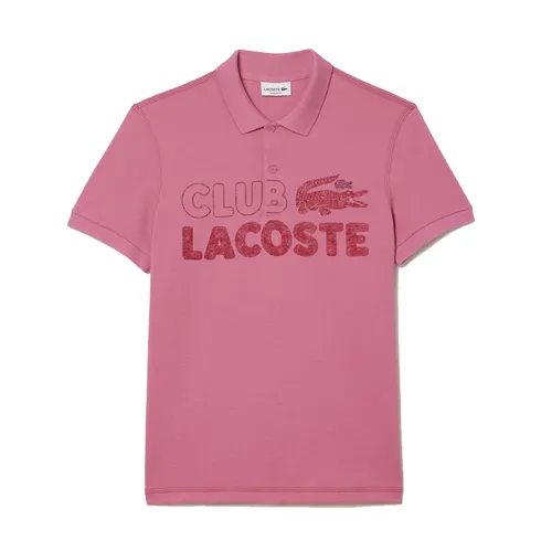 Lacoste Áo Polo - Áo Polo Nam Lacoste Organic Cotton Printed PH5452-00-2R3 Màu Hồng Size 4 - Vua Hàng Hiệu