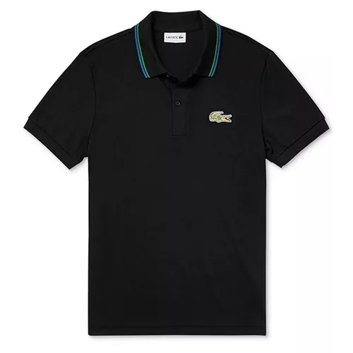 Thời trang Áo Polo Mỹ - Áo Polo Nam Lacoste Regular Fit Ribbed DH3707 Shirt Black Màu Đen Size 2 - Vua Hàng Hiệu