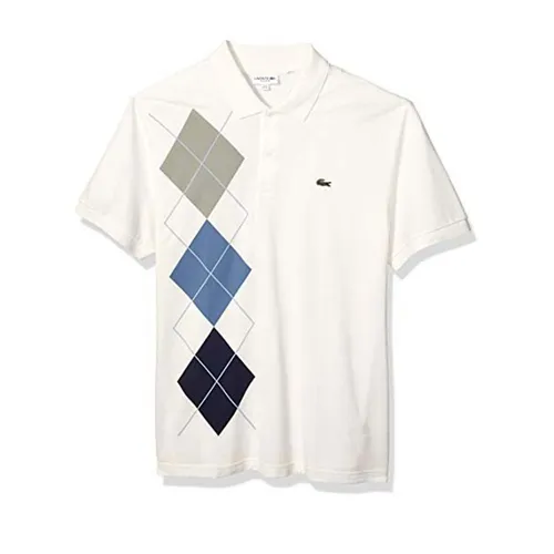Thời trang - Áo Polo Nam Lacoste Short Sleeve Mini Pique Argyle Regular Fit Màu Trắng Size 2 - Vua Hàng Hiệu