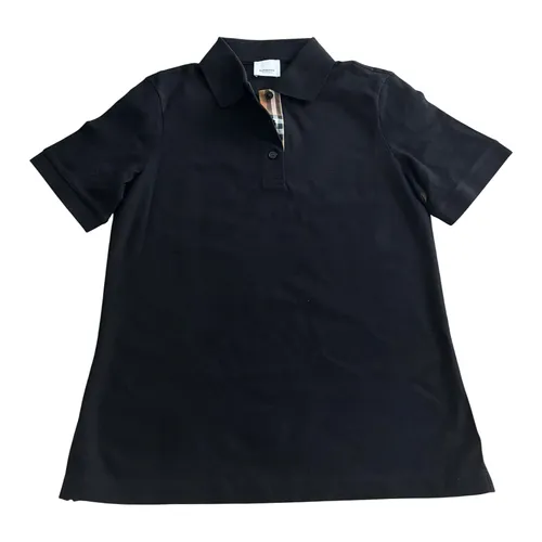 Áo Polo Nữ Burberry Check Màu Đen Size S