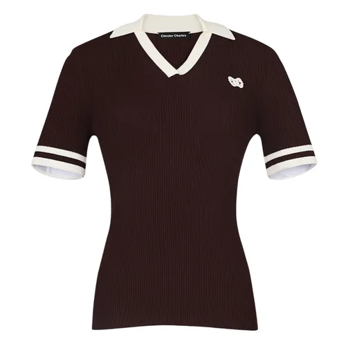 Thời trang Áo Polo - Áo Polo Nữ Chester Charles With Logo CW602KM0479P6 Màu Nâu Chocolate Size S - Vua Hàng Hiệu
