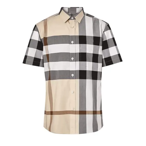 Thời trang Burberry Áo sơ mi - Áo Sơ Mi Cộc Tay Nam Burberry Cotton Check Shirt 8105467 Phối Màu Size S - Vua Hàng Hiệu
