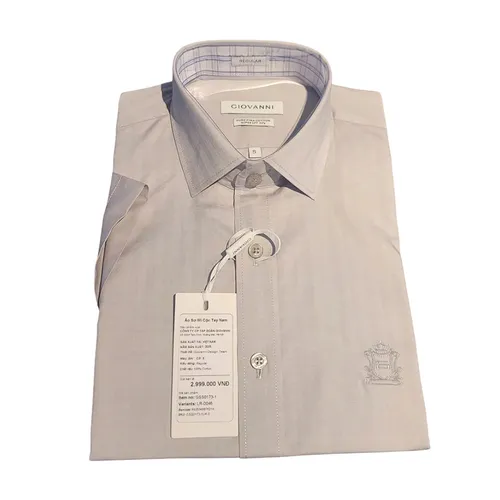 Thời trang Áo sơ mi - Áo Sơ Mi Cộc Tay Nam Giovanni GSS0173-1LR Màu Ghi Size M - Vua Hàng Hiệu