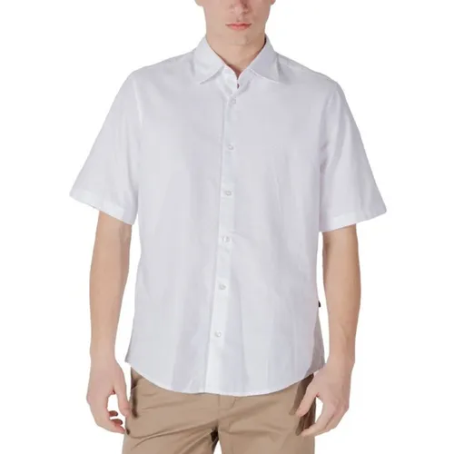 Thời trang - Áo Sơ Mi Cộc Tay Nam Hugo Boss 50537332 Màu Trắng Size S - Vua Hàng Hiệu