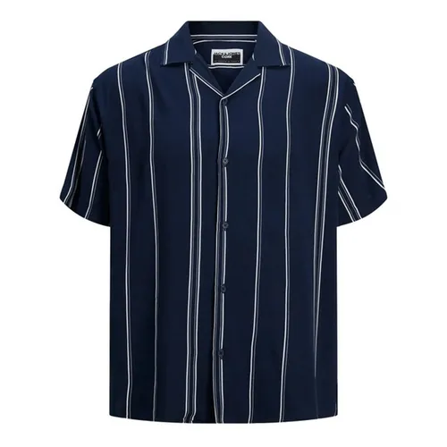 Thời trang Áo sơ mi - Áo Sơ Mi Cộc Tay Nam Jack & Jones 12252536 Màu Xanh Than Size M - Vua Hàng Hiệu