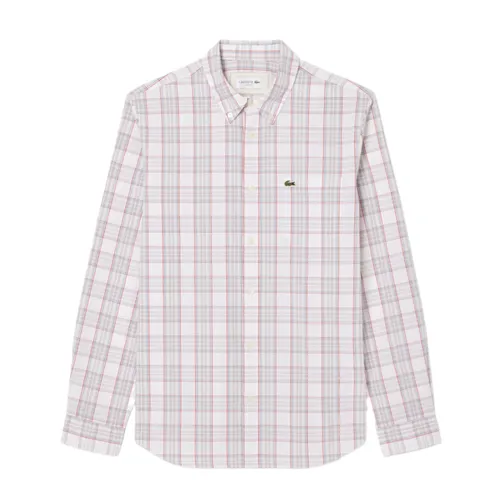 Thời trang Lacoste - Áo Sơ Mi Dài Tay Nam Lacoste Men's Slim Fit Stretch Plaid Shirt CH3745-51 CCI Màu Kẻ Phối Màu Size 38 - Vua Hàng Hiệu