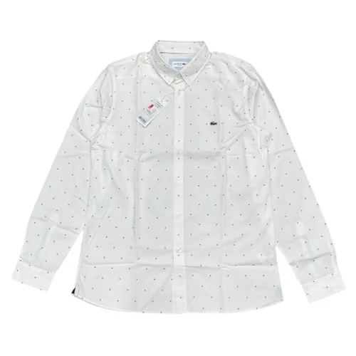 Thời trang Áo sơ mi - Áo Sơ Mi Dài Tay Nam Lacoste Slim Fit Shirt Màu Trắng Size 39 - Vua Hàng Hiệu