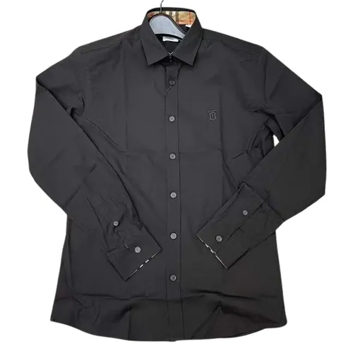 Thời trang Nam - Áo Sơ Mi Nam Burberry Cotton Poplin Long Sleeve Shirt Black Màu Đen Size XS - Vua Hàng Hiệu