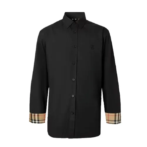 Áo Sơ Mi Nam Burberry Sherwood Shirt 80323051 Black Màu Đen Size XS