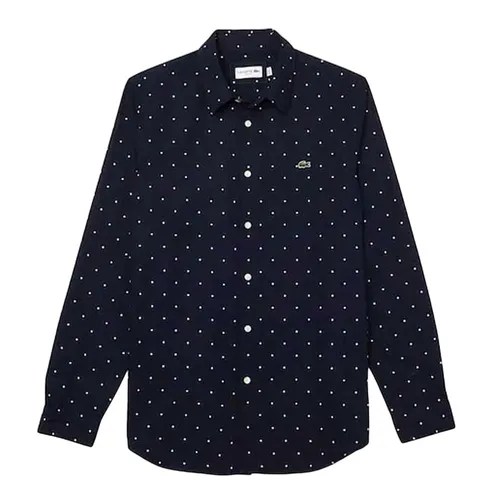 Thời trang Áo sơ mi - Áo Sơ Mi Nam Lacoste Men’s Slim Fit Polka Dotted Cotton Poplin Shirt CH0949-525 Màu Xanh Navy Size 41 - Vua Hàng Hiệu