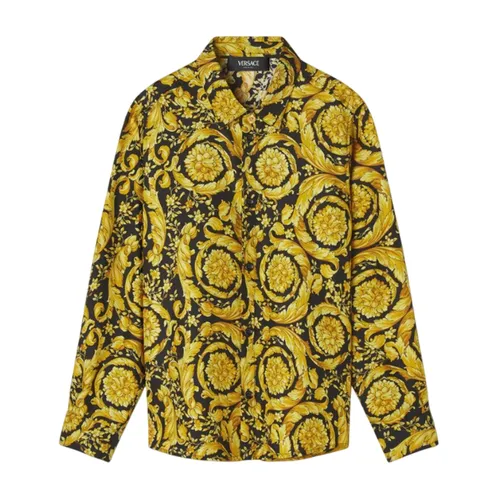 Thời trang - Áo Sơ Mi Trẻ Em Versace Barocco Kids Silk Shirt 1018405 1A11195 5B000 Màu Vàng Size 14Y - Vua Hàng Hiệu
