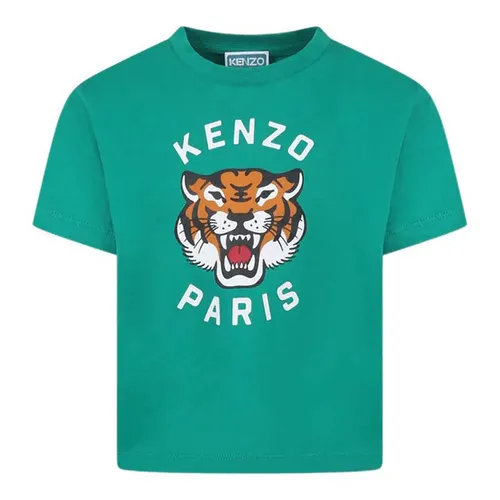 Thời trang - Áo Thun Kenzo With Logo T-shirt K61137 674 Màu Xanh Lục Size 14Y - Vua Hàng Hiệu