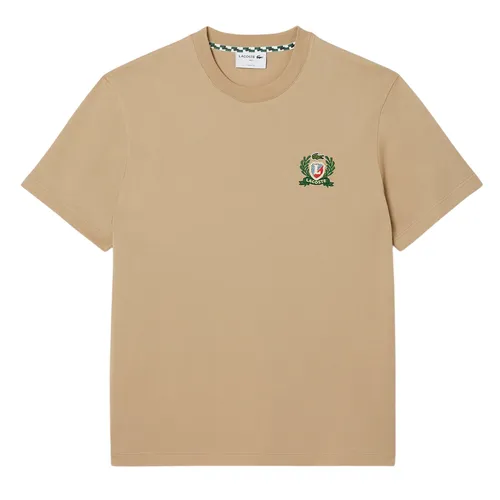 Áo Thun Nam Lacoste Men's Embroidered Badge TH0027 02S Tshirt Màu Be Size 3 - Thời trang - Vua Hàng Hiệu