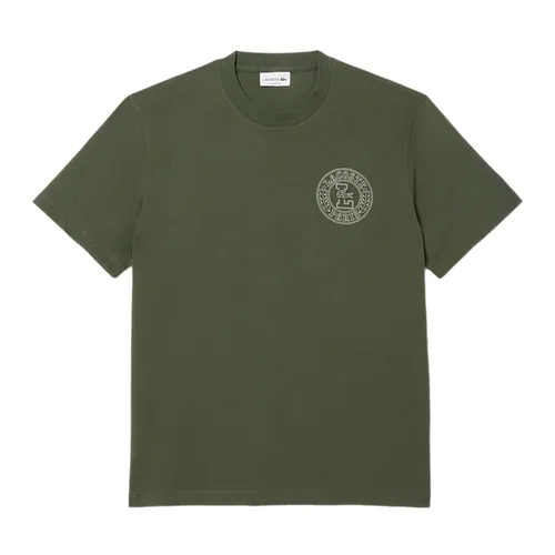Thời trang Lacoste Áo thun - Áo Thun Nam Lacoste Men's Print Badge Jersey T-Shirt TH0125 99 HCF Màu Xanh Lá Size 2 - Vua Hàng Hiệu
